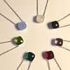 Outros acessórios de moda Material de latão design paris com jade natural e zircão decoram colar com pingente único 43 cm charme brac4111825