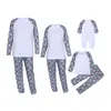 Família Natal pijama crianças homewear pijama casa conjuntos DIY em branco xmas sleepwear roupas combinando roupas 8 estilos m3771