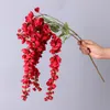 Wisteria artificielle en soie, 5 fourchettes, vigne de fleurs suspendues en rotin pour décoration de maison, décor de fête de mariage
