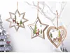 2D 3D Christmas Wooden Pendant Ornament Party Favor Hanging Pendants Star Tree Bell xmas Decorations For Home Navidad WY1505