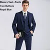 (Blazer + spodnie + kamizelka) 3 sztuk Mężczyźni garnitur Slim Fit Formalne Formalne Wear Business Black Men Suit Elegancki Costume Mariage Homme