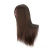 18 inch bruin 100 echt menselijk haar Training haar Kapper Mannequin hoofden Poppenhoofd Lang haar Kapsel Oefenhoofd Beauty2523832