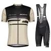 Mens Cykling Jersey kostym Scott Team Sommar Kortärmad MTB Cykelskjorta och BIB Shorts Satser Andningsväg Bike Outfits Racing Clothing Y21080601