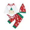 Kleidungssets Geborenes Baby Jungen Mädchen Weihnachtsset Hirschmuster Langarmshirt und elastische Hose Outfits Herbstkleidung 0-24 Monate