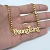 18K Gold Mens Hiphop Name Custom Necklace Personalized With Cuban Link Chain