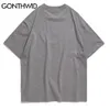 Hip Hop Streetwear Tshirts Harajuku Vintage Tapes Print Short Sleeve Tees Shirts Mens Casual Loose Fashion Tops 210602