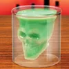Gobelets Creative Skull Cup Verre à double couche Verre à vin KTV Bar Verres incolores transparents à haute teneur en borosilicate résistants à la chaleur WH0211