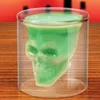 Bicchieri Creative Skull Cup Bicchiere da vino a doppio strato Bicchiere da vino KTV Bar Bicchieri resistenti al calore in borosilicato trasparente incolore WH0211