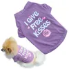 Produtos de vestuário de cães Pet roupas primavera e verão animais de estimação colete T-shirt Eu dou beijos livres carta de cães home fornecimentos CGY158