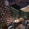 Struny Solar Siatka Siatki Światła Sznurek 3X2M 204 LED Outdoor Choinki Bush Garland Light Dla Zasłony Party Wall Wall Fairy