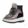 Dil￡lula feminino Botas de l￣ no inverno quente curto de couro genu￭no altura de escrit￳rio aumentando plataforma