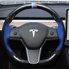 Carbon fiber hand sewn steering wheel cover for Tesla Model 3 y s x