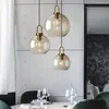 Nordic Cognac Glas Pendelleuchten postmoderne Küche Esszimmer Wohnzimmer Dekor Leuchte Restaurant Café Lichter