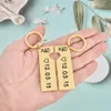 2pcs Custom Heart Keychain Personalized Laser Engrave Name Date Keyring For Couples Girlfriend Boyfriends Key Chain Jewelry Gift