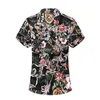 New Summer Korean Fashion Floral Shirts Casual Beach Short Sleeve Chinese Cotton Flowers Shirt Big Size 5XL 6XL 7XL 210412