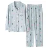 BZEL Freizeit Baumwolle Nachtwäsche Pyjamas Frauen Kleidung Langarm Tops Set Damen Pijama Sets Nacht Anzug Hause Tragen Große Größe 210330