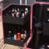 Multifunktionell Nail Art Box Professionell Dam Kosmetikväskor Skönhet Resväska Rese Tatuering Trolley Bagageväska Fodral