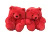 18 stilar Plysch Teddy Bear Party Favor House tofflor Bruna kvinnor Hem Inomhus Mjuk Anti-Slip Faux Fur Cute Fluffy Pink 1308 T2