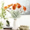 70 cm printemps 2 têtes vif pavot fleurs artificielles bricolage mariage fête de noël décoration de la maison soie fleur mur matériaux 1 pcs