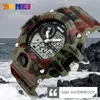 Skmei Brand Sports Watches Men Dual Time Camouflage Military Watch Men Army ledde digitalt armbandsur 50m vattentät herrklocka x0524