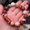 Charm Bracelets Tibetan Old Agate Beads Bracelet With High Ancient Weathering Pattern And Multi Treasure Eight Edge