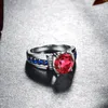 Anillos Plata 925 Para Mujer Round Red Ruby Coney Rings для женщин Винтаж с Diamond Sapphire Charm 2020 Известный бренд Ювелирные изделия