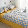 Cama de roupa de cama de casal escovado tecido espesso conjunto de cama queen / king size azul cama conjuntos de moda folha de cama Solteira CX220315