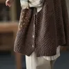 Johnature Vintage Pullover свитера жилет для женщин V-образным вырезом рукавов Applices Print Цветочный весенний Китайский стиль жилет 210521