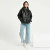 Wixra femmes veste mode ample à capuche Parka solide chaud noir manteau dames Streetwear imperméable Parkas automne 211013