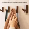 Hooks Rails 3pcs Natural Tood Wall Clothing Coat Mounted Hat Rack Scarf Handväska Hanger Badhanddukar