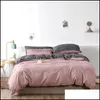 Fournitures de literie Textiles Maison Ensembles de literie de jardin Set Solid Color King Size Custom Drop Delivery 2021 Lci89