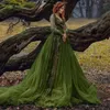 Hunter Green Prom Dress Long Sleeves A Line Appliques Lace Russia Saudi Arabic Party Dress Robe De Soiree De Mariage