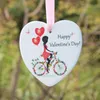 NewValentines Day Hanger Ornaments Party Geschenken Ronde Hartvormige Keramische Ornament DIY Gift Daling In Love Hanging Hangers ZZF13155