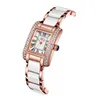 Wristwatches ASJ Diamond Set مقاوم للماء أزياء أزياء الكوارتز السيراميك ووتش Watch B110252L