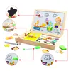 Nuovi animali / veicolo Puzzle magnetico in legno Giocattoli per bambini Tavolo da disegno Puzzle Gioco per bambini Giocattolo educativo per l'apprendimento del bambino Regalo Z220302