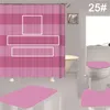 Snygga solros tryckta duschgardiner 4 -delat set vattentät designer gardin toalett täckmattor för badrumstillbehör