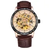 Relógios de pulso Montre Homme Ik Men's Watch Top Marca Royal Design Rosa Rosa Relógio Automático Mecânica Mecânica À Prova D 'Água Steampunk