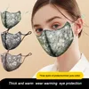 Masque d'angle en tissu pour protection des yeux pour adultes, masques lavables en maille tridimensionnelle à paillettes 3D, en dentelle et en coton, nouvelle collection 2021