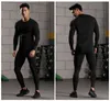 2022 남성용 열 속옷 슈트 MMA Rashguard 피트니스 스포츠 레깅스 솔리드 컬러 체육관 211108