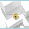 Bee Daisy المينا الموضة Girls Brooch دبابيس Rhinstone للنساء وشاح مقطع الحشرات إكسسوارات 5XYWJ MPAFG