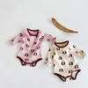 Printemps enfants garçons filles 3 pièces ensembles dessin animé ours manches longues body + pantalon casquette enfants pyjamas vêtements E6072 210610