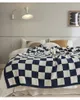 Outono inverno checkerboard checket cobertor espesso tampa de lã flanela folhas xadrez sofá macio adulto jogar cobertores cama macio
