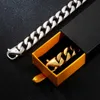 Top Quality Drop Stainless Steel Tennis Link Chain Cuban Bracelets For Men Boy Fashion Classic Metal With Lobster Male Jewelry