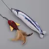Juguetes de gato 1pc teaser pluma gatito gracioso varilla retráctil varilla de pesca polo mascota suministros de palo interactivo