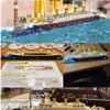 LOZ 1860 PCS Titanic Cruise Statek Model Łódź DIY Diament Lepining Building Blocks Bricks Kit Dzieci Zabawki Boże Narodzenie prezent X0503