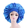 Beanie/Skull Caps Women Satin Night Sleep Cap Fashion Hair Hat Hatt Silk Head Cover Wide Brim Turban Care Wrap Shower Oliv22