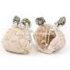 Agate Crystal Hollow Natural Halve Freeform Druzy Geode Cave Gift Home Art Decor w / Verzilverd bloemen tak Ruwe ruwe amethist pyrite stenen verzamelobjecten