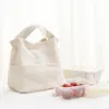 Office Canvas Picnic Fruit Snack Storage Bags Portable Insulated Canvas Lunch Bag Thermal Keep Fresh Pack for Women Kids
