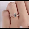Jewelry1PCSはジルコンの婚約指輪を販売しています女性ローズゴールドカラー結婚式の女性Anelオーストリアのクリスタルジュエリー最高品質ドロップデリバリー20