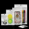 Promotion Clear Package + White Pearl Plastic Poly Opp Packing Zipper Zip Lock Retail Paket Smycken Mat PVC Plast Väska Många storlek finns tillgängliga